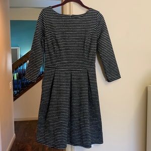 Merona - S black and white textured striped dress pockets Like New